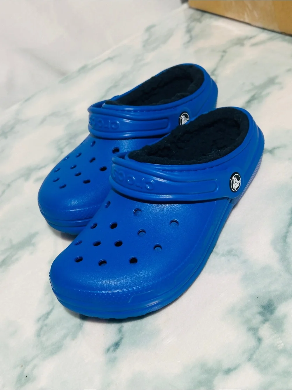 CROCS Kids Royal Blue Fleece-Lined Clog
